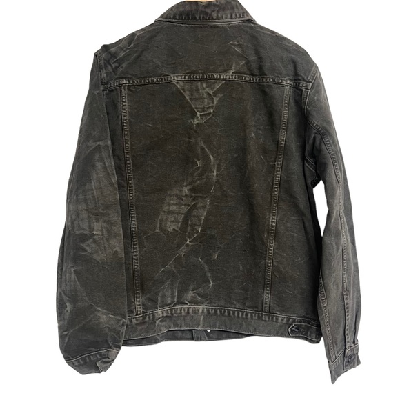 New Mens NotSoNormal Classic Denim Jacket in Olive - Picture 4 of 6